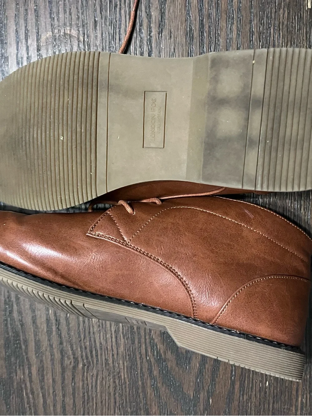 London Fog Men's Brown Chukka Lace-Up Boots